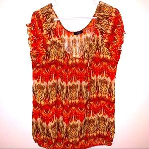 Deb 2x Sheer Capped or Sleeveless Polyester Modern Print Blouse